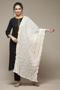 Cream Cotton Woven Dupatta image number 0